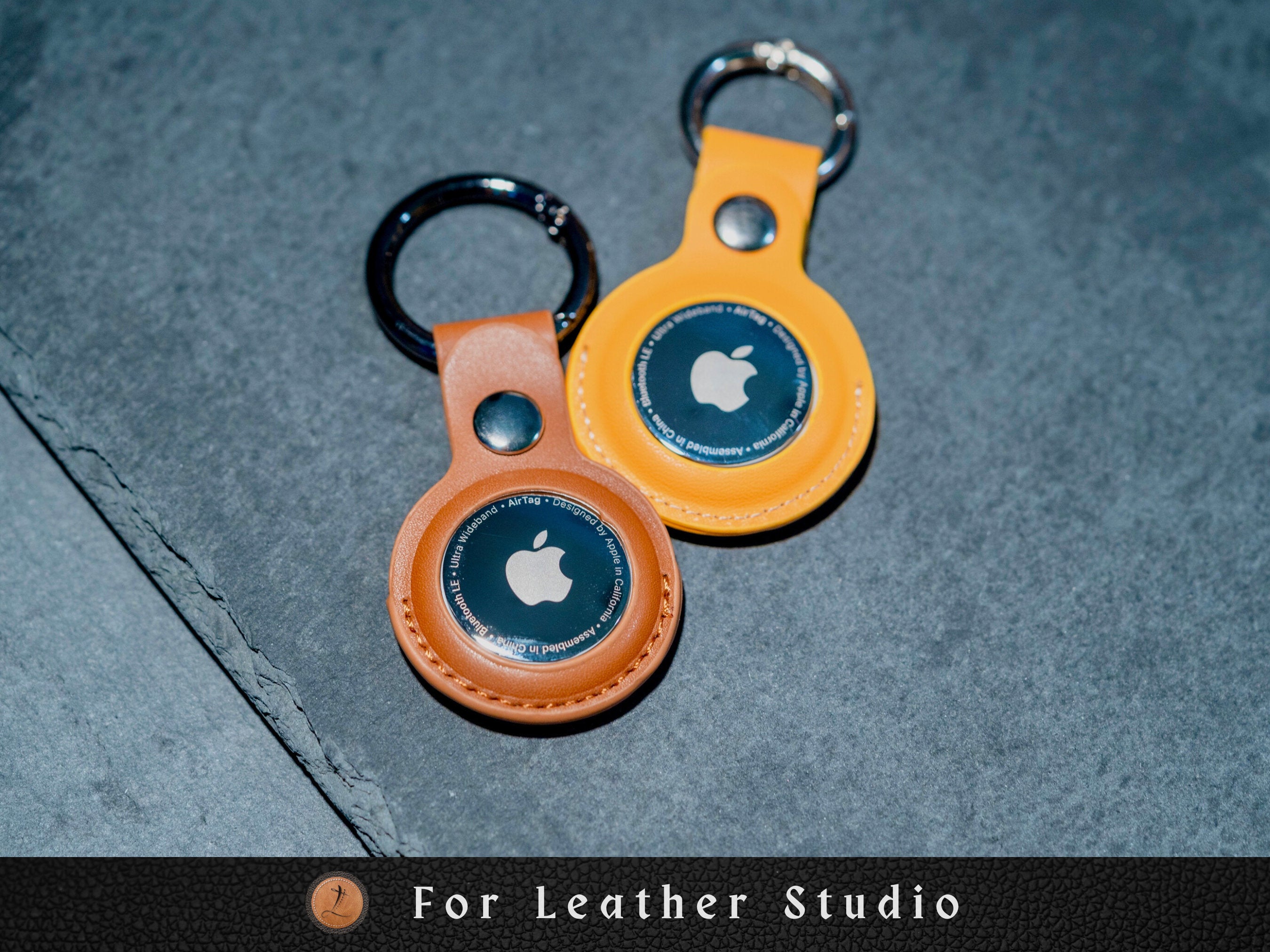 Personalized Leather AirTag Keychain, AirTag Holder, AirTag Case Keychain  as a gift