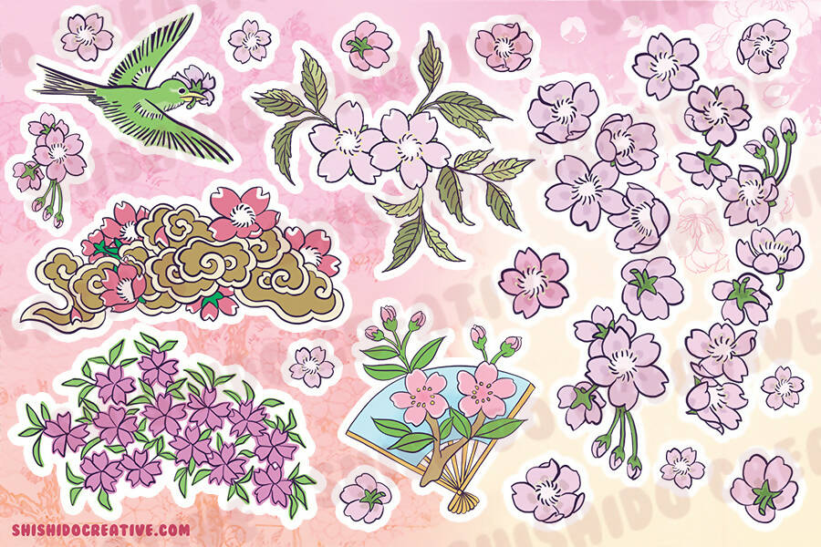 Sakura Planner Stickers, Hanami Deco Stickers, Cherry Blossom Deco  Planner Sticker Kit, Spring Seasonal Planner Stickers, ColibriCharms