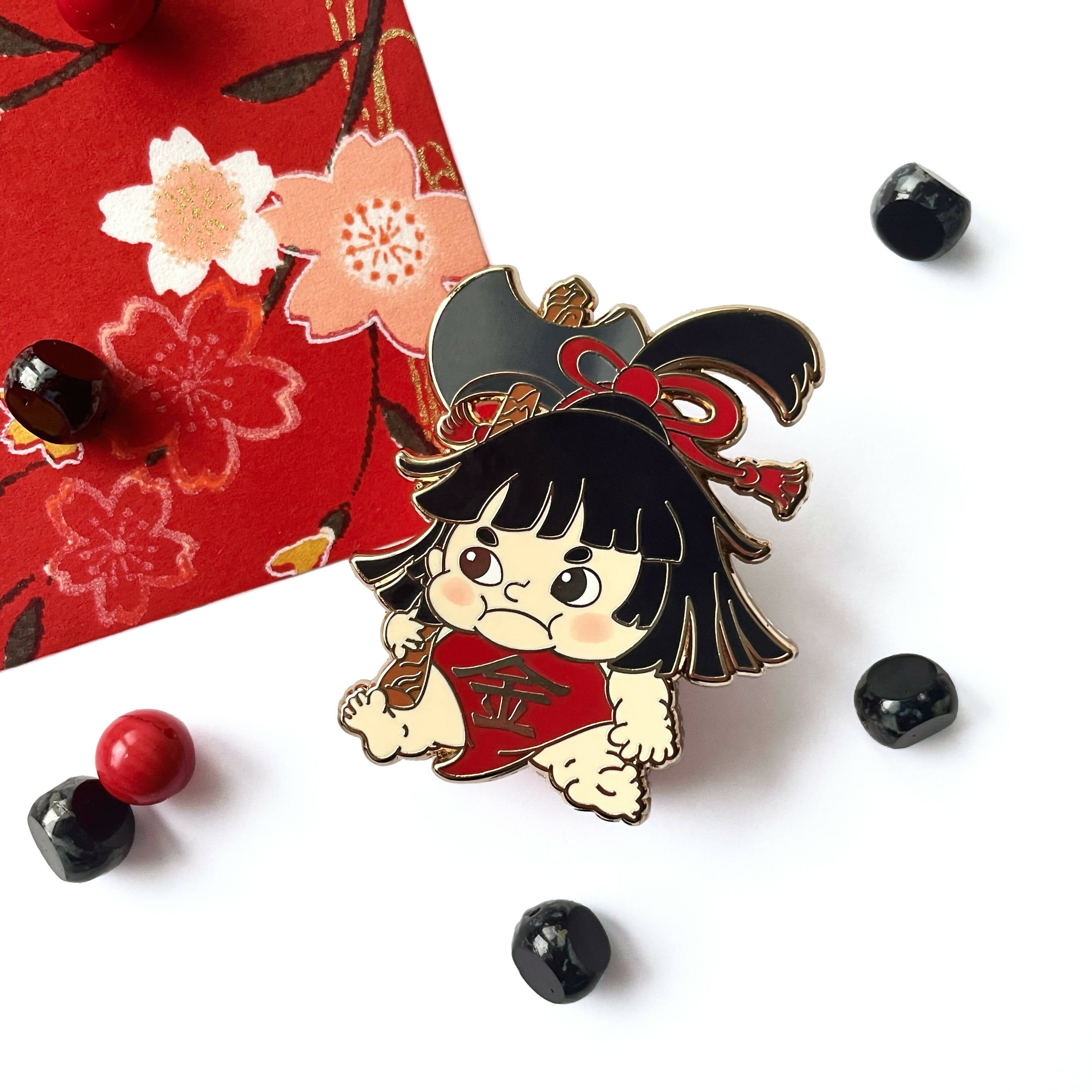 Kintaro Japanese Folklore Hero Kawaii Character • Enamel Pin