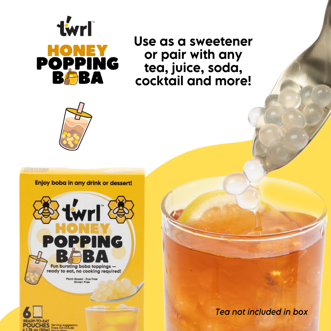 Honey Popping Boba 6-Pack - Single Serve, Dye-Free, Vegan