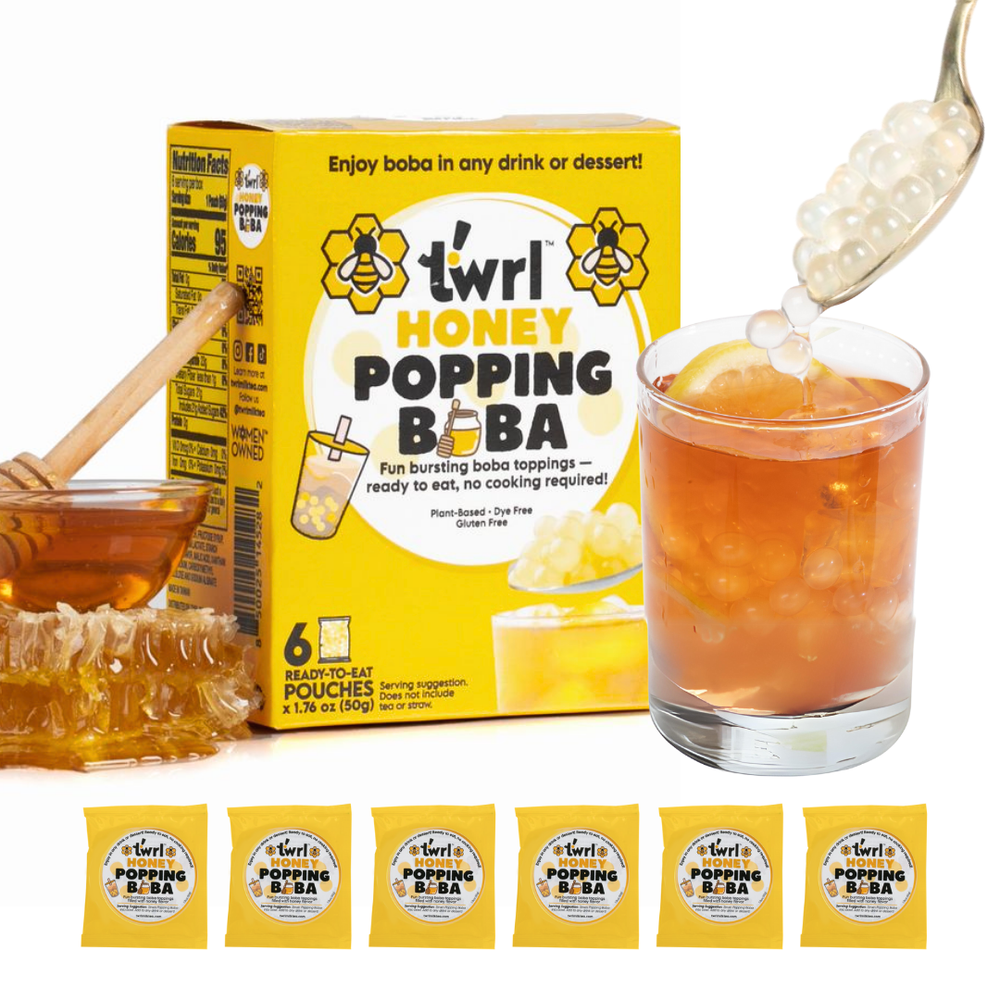 Honey Popping Boba 6-Pack - Single Serve, Dye-Free, Vegan