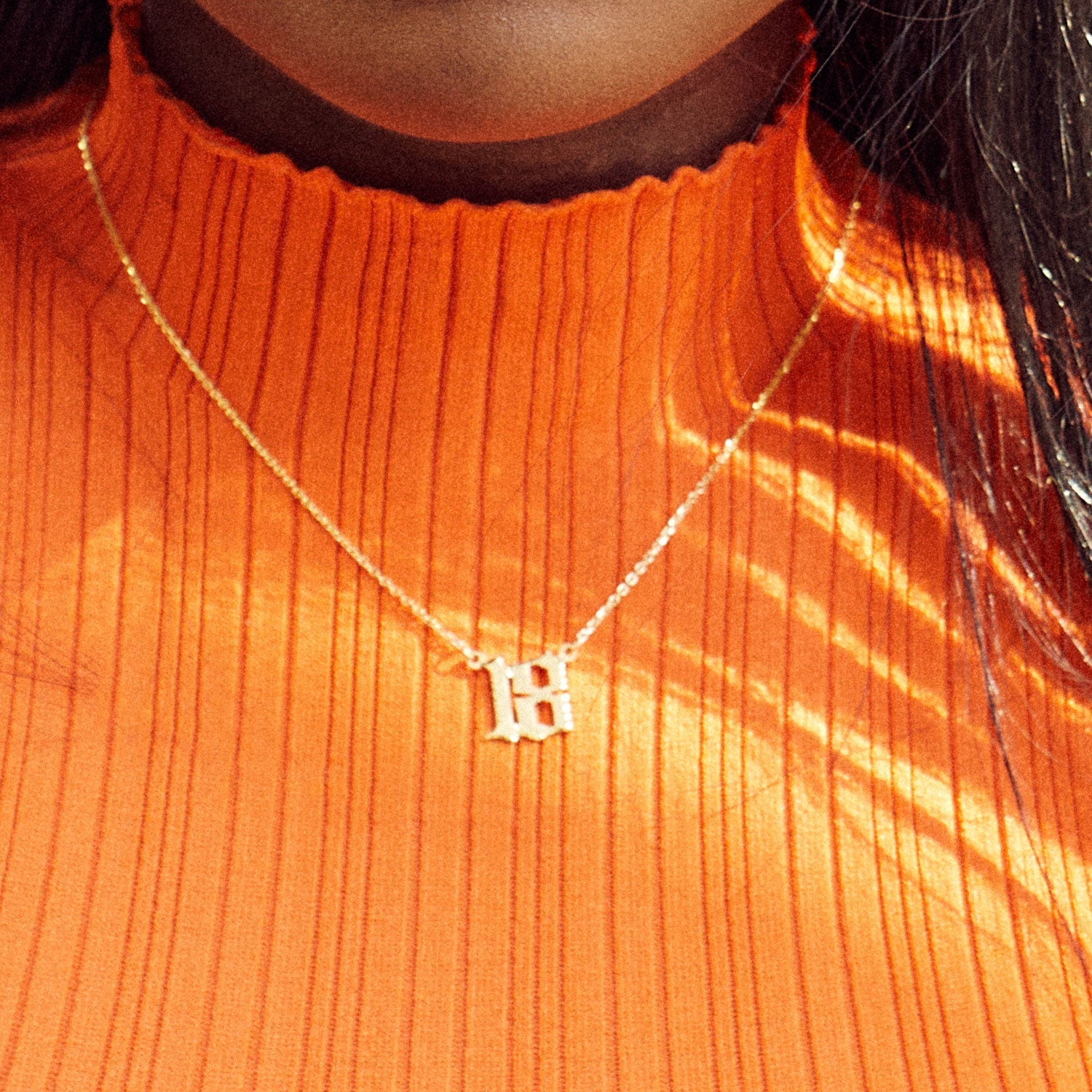 Gothic Initial/Number Necklace-nunchi