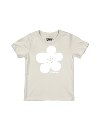 KIDS FLOWER LOGO TEE- OATMEAL