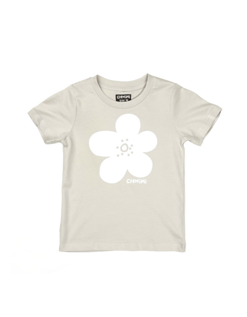 KIDS FLOWER LOGO TEE- OATMEAL