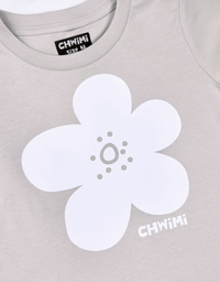 KIDS FLOWER LOGO TEE- OATMEAL