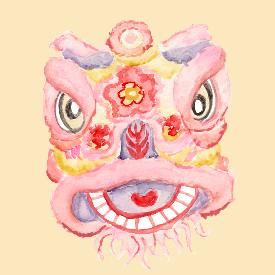 Holographic Lion Dance Lunar Woman Owned Year Sticker