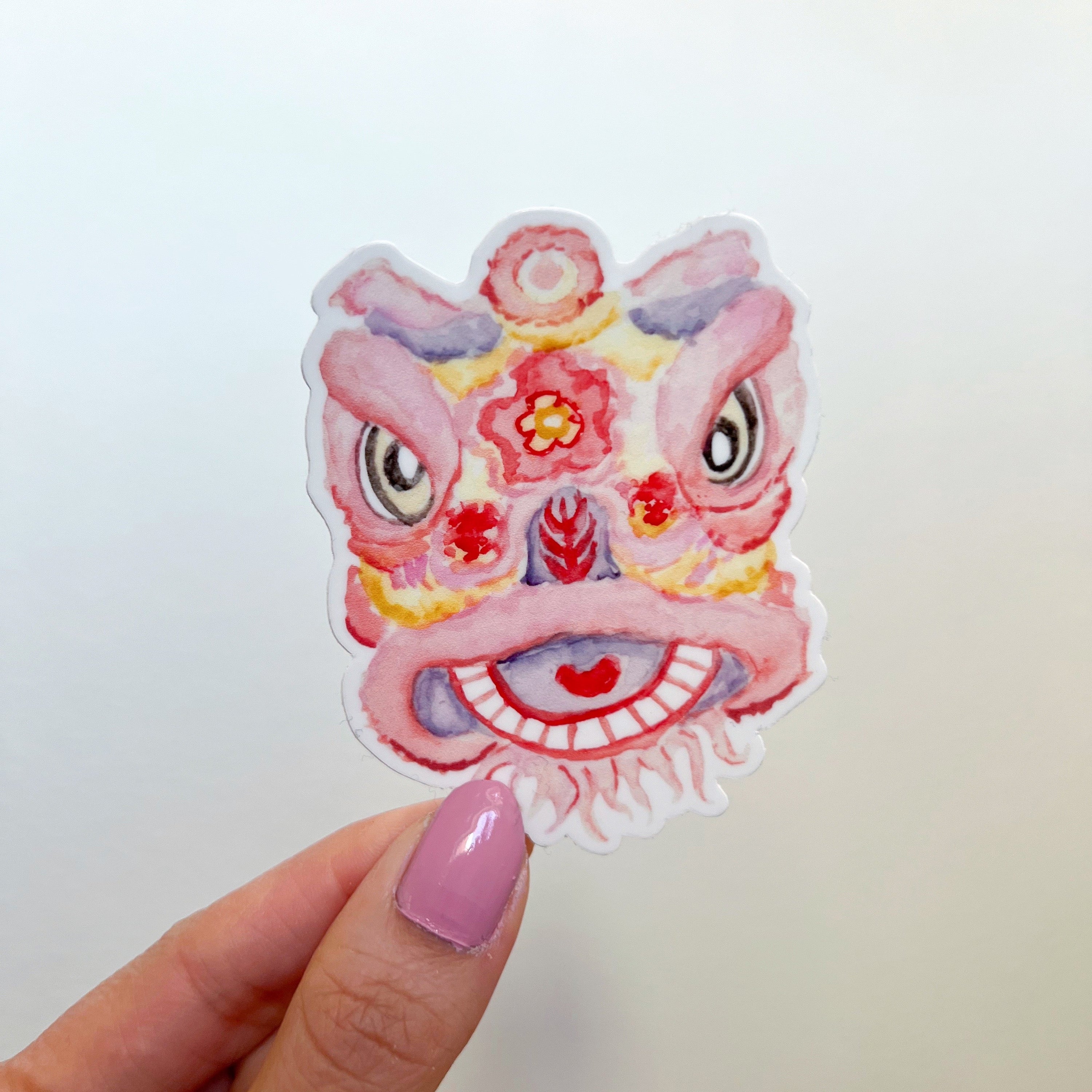 Lion Dance Lunar Woman Owned Year Sticker