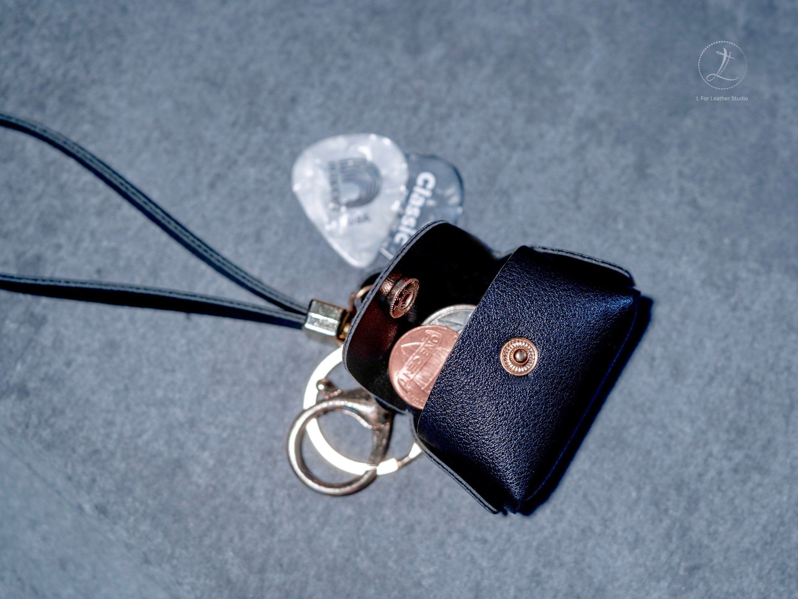 Mini Dumpling Vegan leather coin purse with strap, keyring and lobster