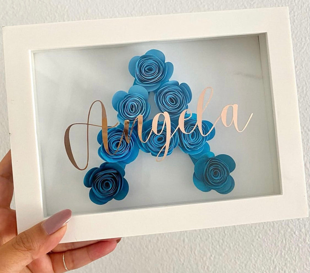 Name Paper Flower Shadowbox