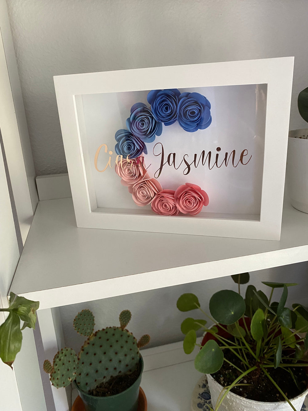 Name Paper Flower Shadowbox