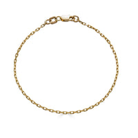 14K Yellow Gold / 5" Dainty Diamond Cut Paperclip Chain Bracelet