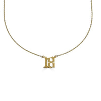 16" / 14K Gold Plate Gothic Initial/Number Necklace