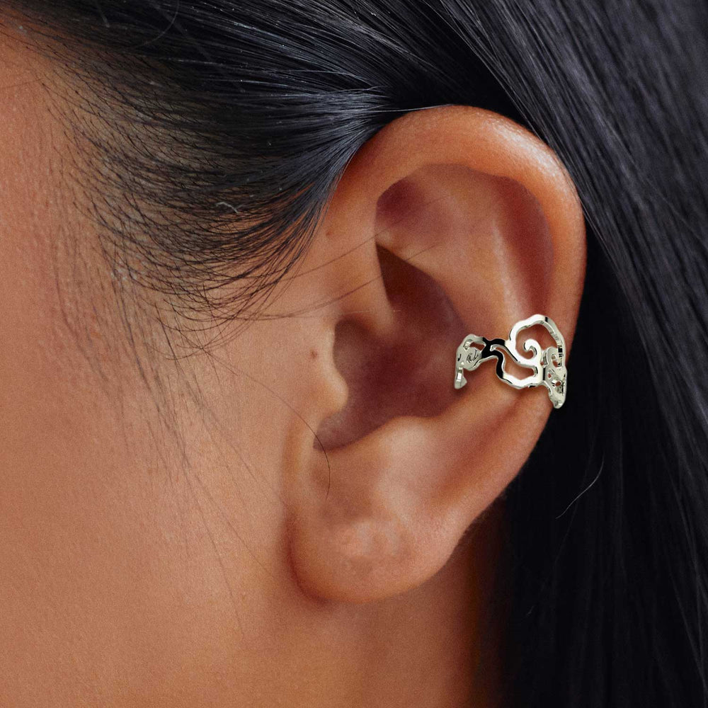 Minhwa Cloud Ear Cuff - Silver