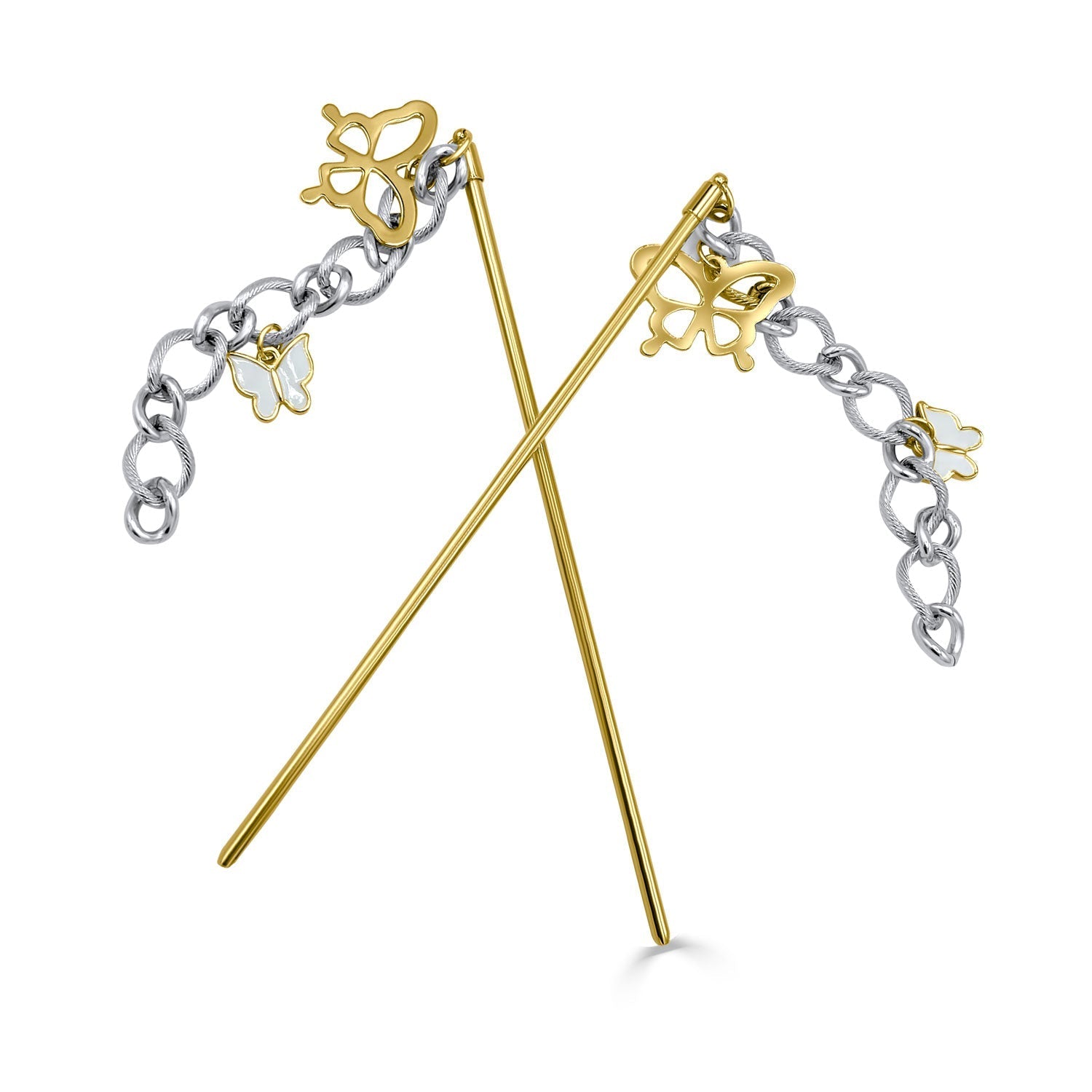 Gold Butterfly Chain Link Chopsticks