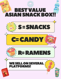 Priority Ship- 80 Pieces Specialty Asian Snacks Ramen Noodles & Drink Bulk Variety Surprise Snack Box Samplers