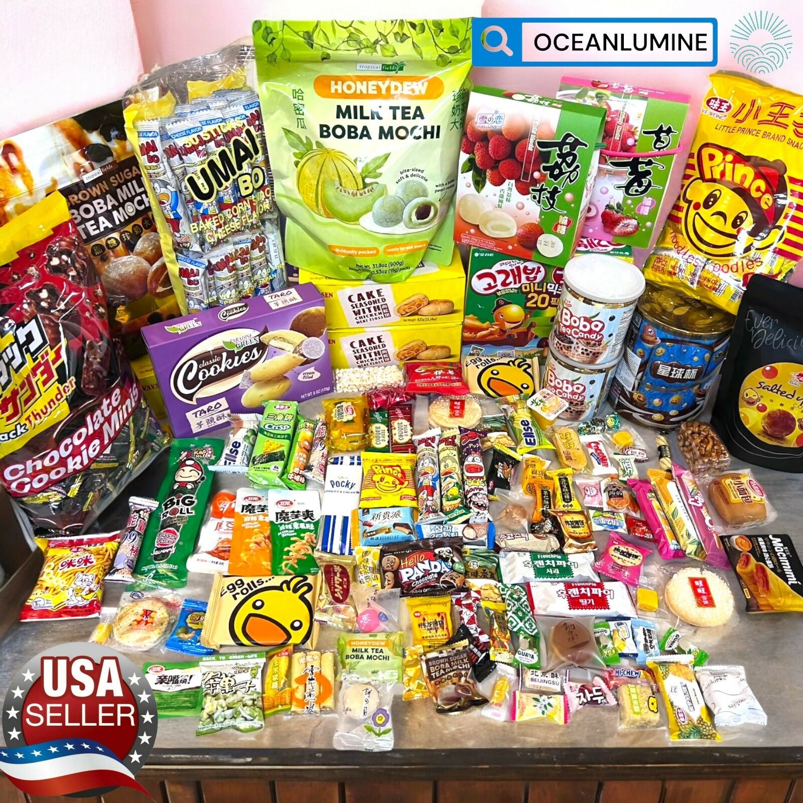 Priority Ship- 80 Pieces Specialty Asian Snacks Ramen Noodles & Drink Bulk Variety Surprise Snack Box Samplers