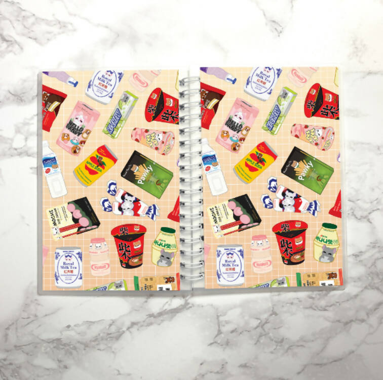 Reusable Sticker Book Sticker Keeper -- Asian Snacks