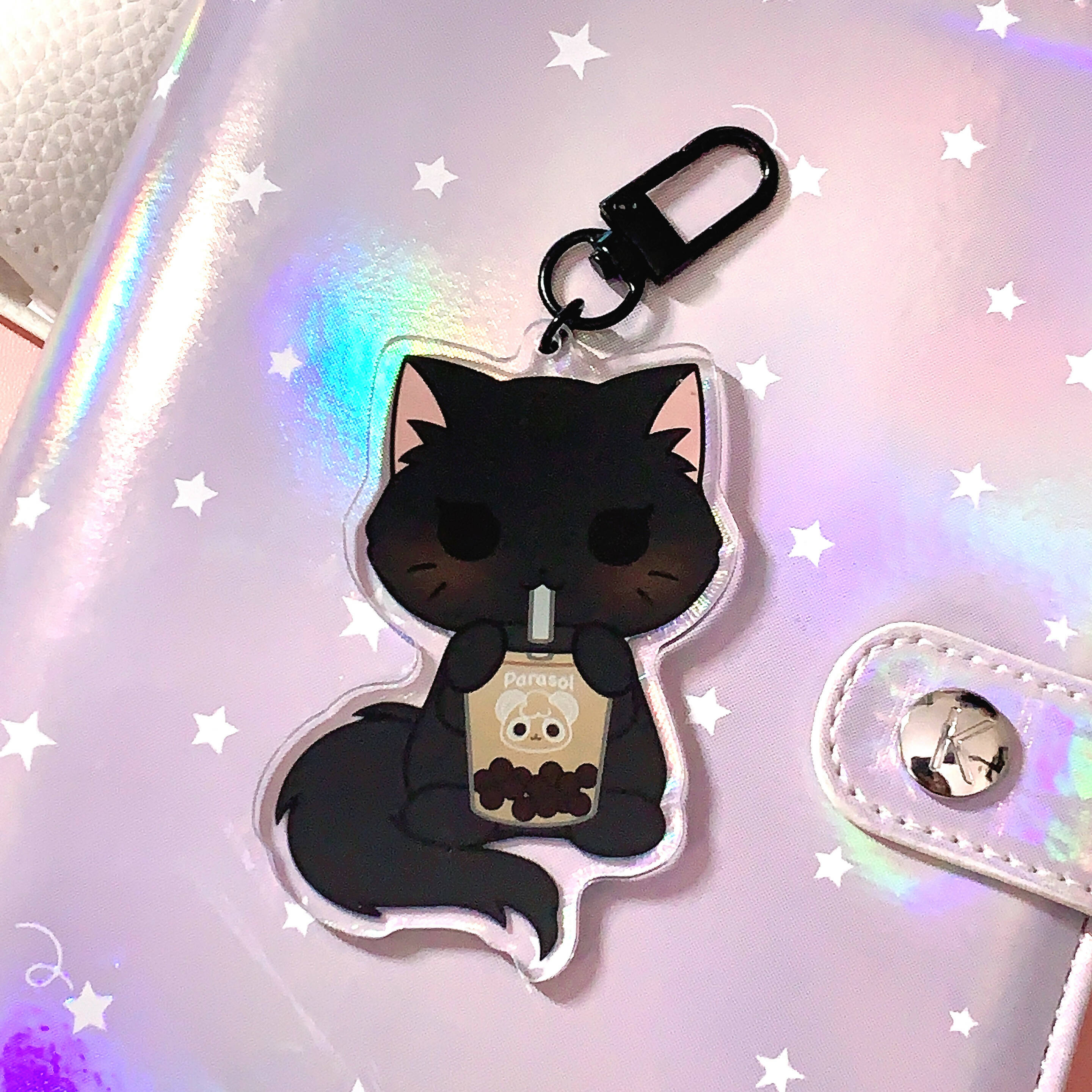 Yin Pandy and Friends Boba Cat Acrylic Keychain