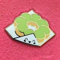 Green Tea Macha Frosted Mochi Donut - 1.5" Enamel Pin Lapel Metal Badge