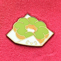 Green Tea Macha Frosted Mochi Donut - 1.5" Enamel Pin Lapel Metal Badge