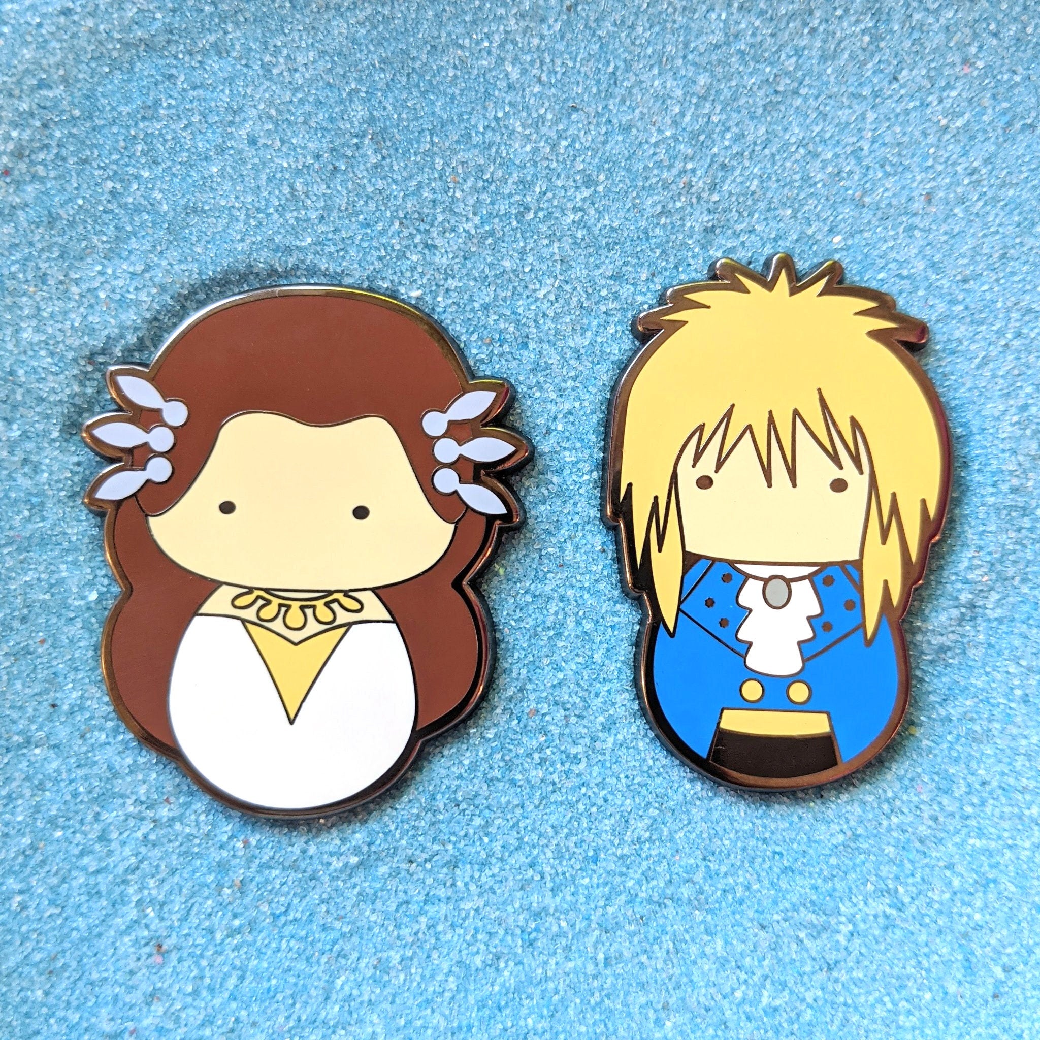 Sarah and Jareth - 1.5" Enamel Pin Lapel Metal Badge