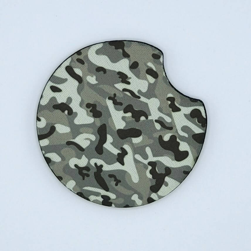 Camo Gray Car Coaster