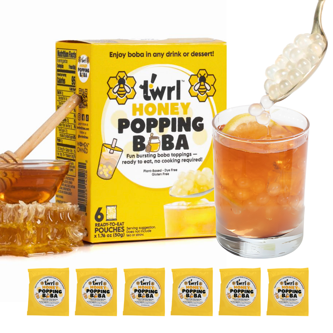 Honey Popping Boba 6x6-Pack - Single Serve, Dye-Free, Vegan (100% of PROCEEDS GO TOWARDS LA FIRES)