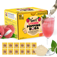 Lychee Popping Boba 12-Pack - Single Serve, Dye-Free, Vegan