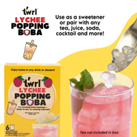 Lychee Popping Boba 6-Pack - Single Serve, Dye-Free, Vegan