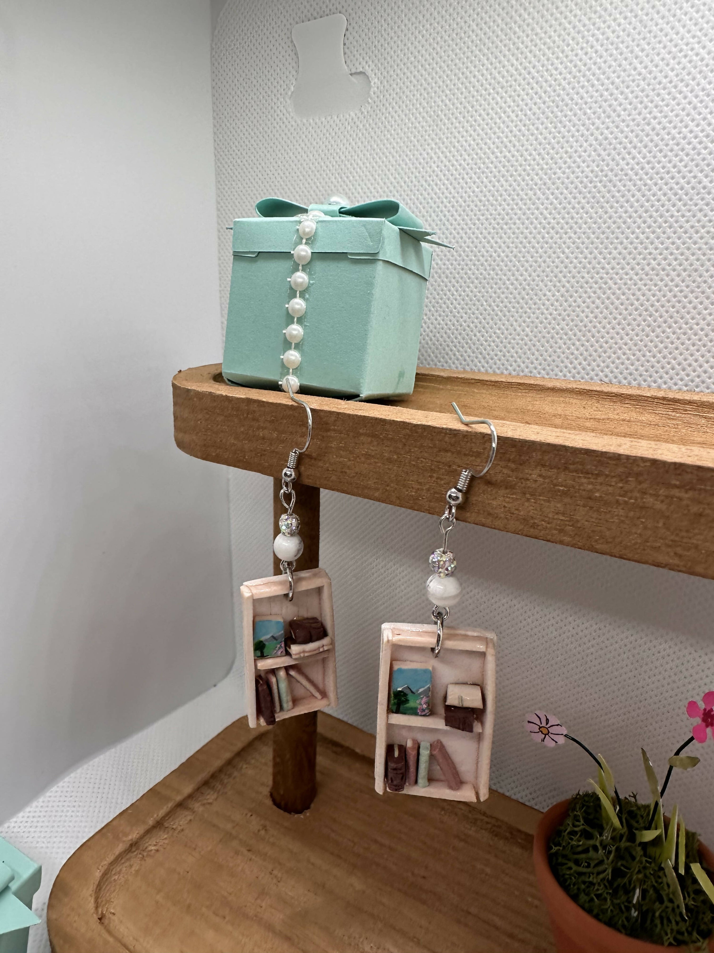 bookcase earrings