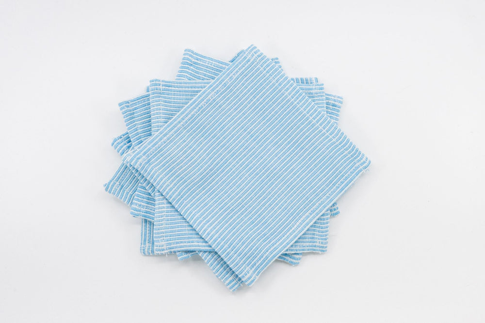 Blue & Cream / 100% Cotton Noi Coaster Set (4)