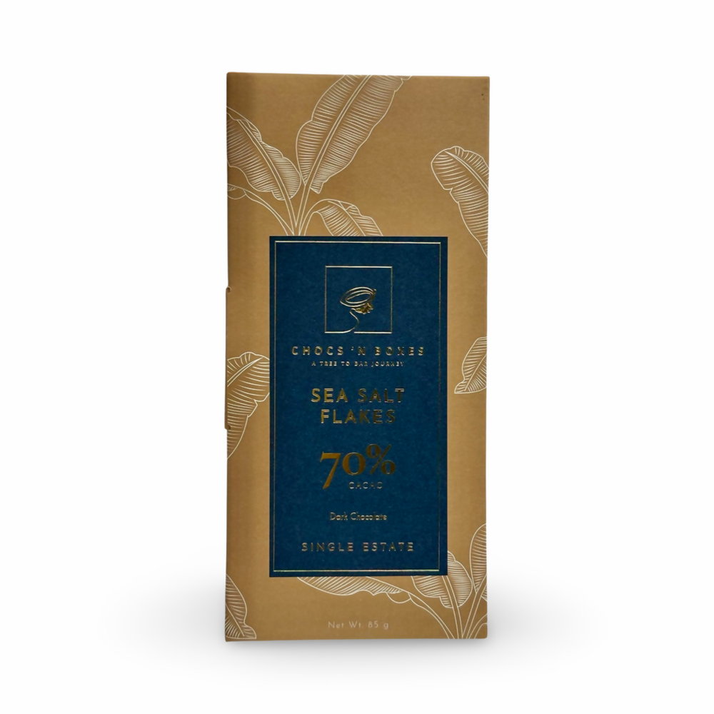 70% DARK CHOCOLATE WITH SEA SALT FLAKES [85G]