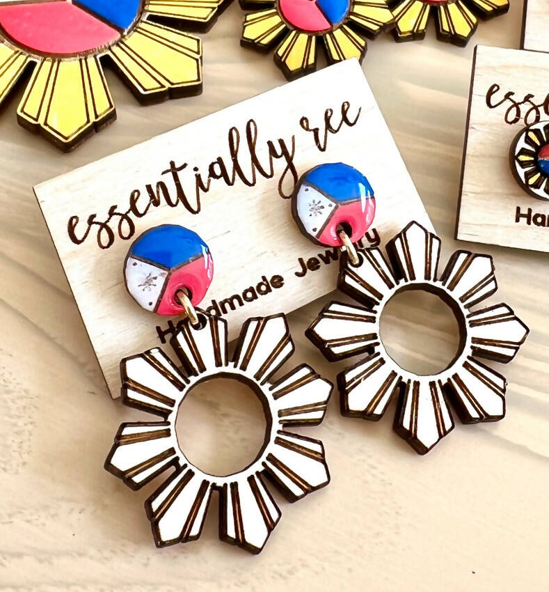 Handmade Philippine Star Drop Stud Earrings