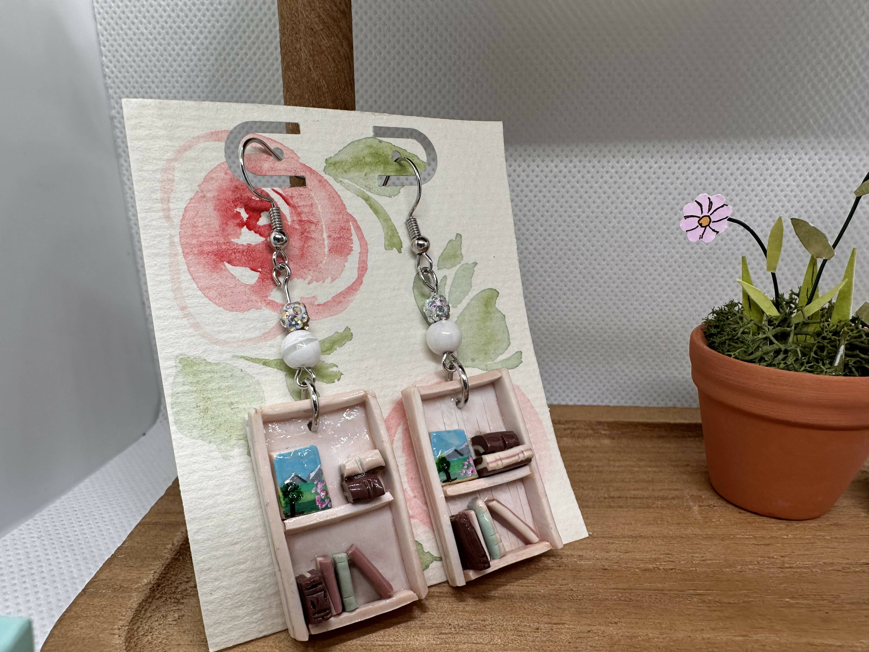 bookcase earrings