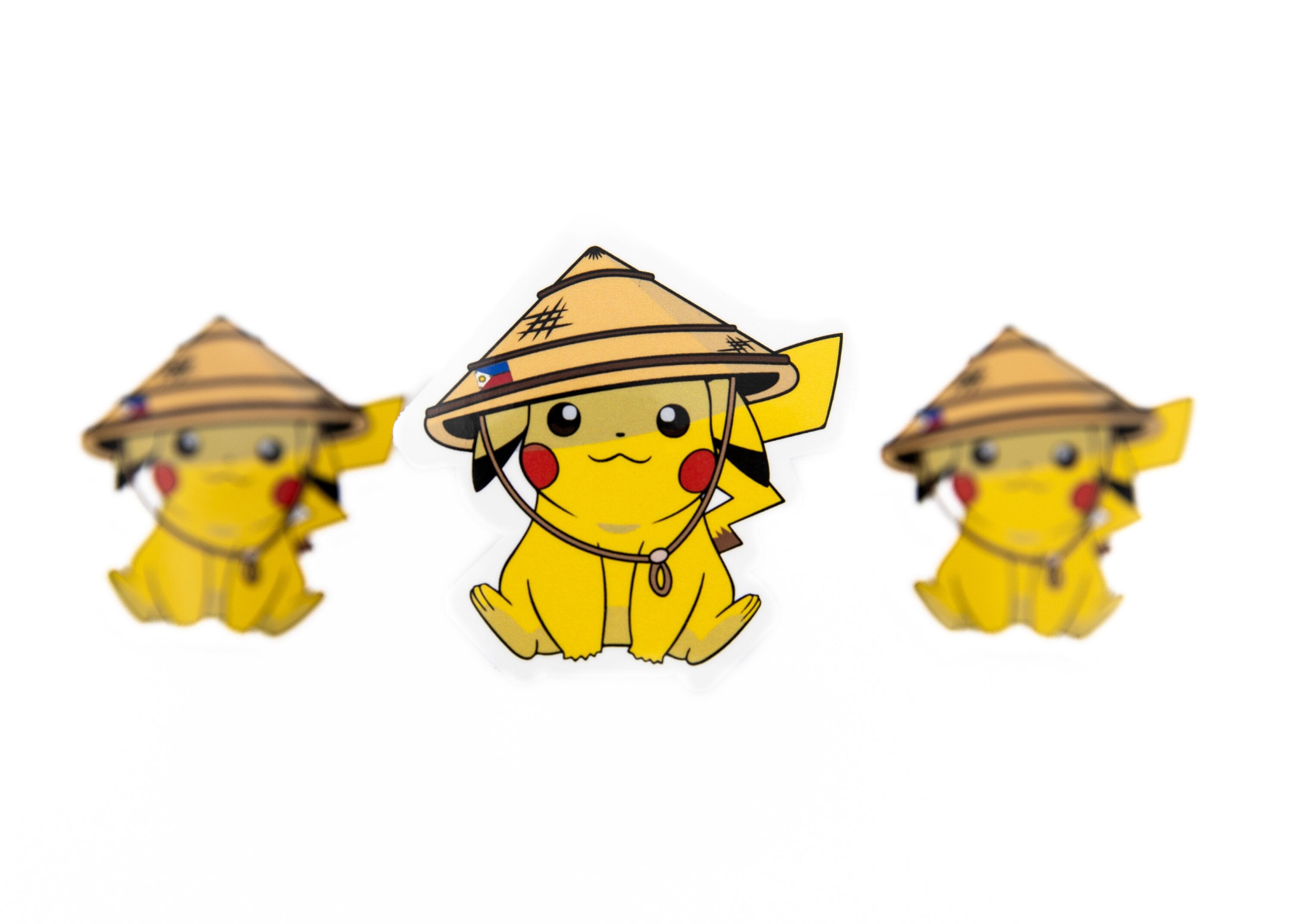 Pickachu Salakot Sticker, Filipino, Pinoy, Philippines,, Filipina, Pinay, Weatherproof, Glossy,