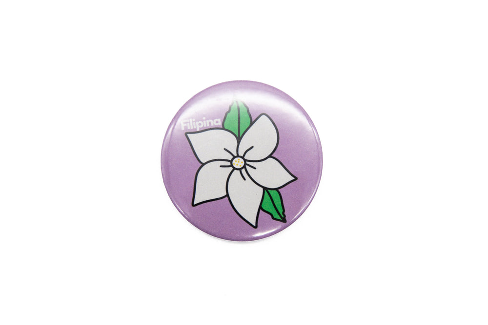 Mie Makes Filipina Sampaguita Button, Round Filipina Button, Button Pins, Flower Buttons, Filipino