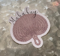 Mie Makes Mabuhay Filipina Raffia Fan Sticker, Filipina Sticker, Weatherproof Sticker, Mabuhay Sticker, Pinay Sticker, Waterbottle Sticker, Hyrdoflask