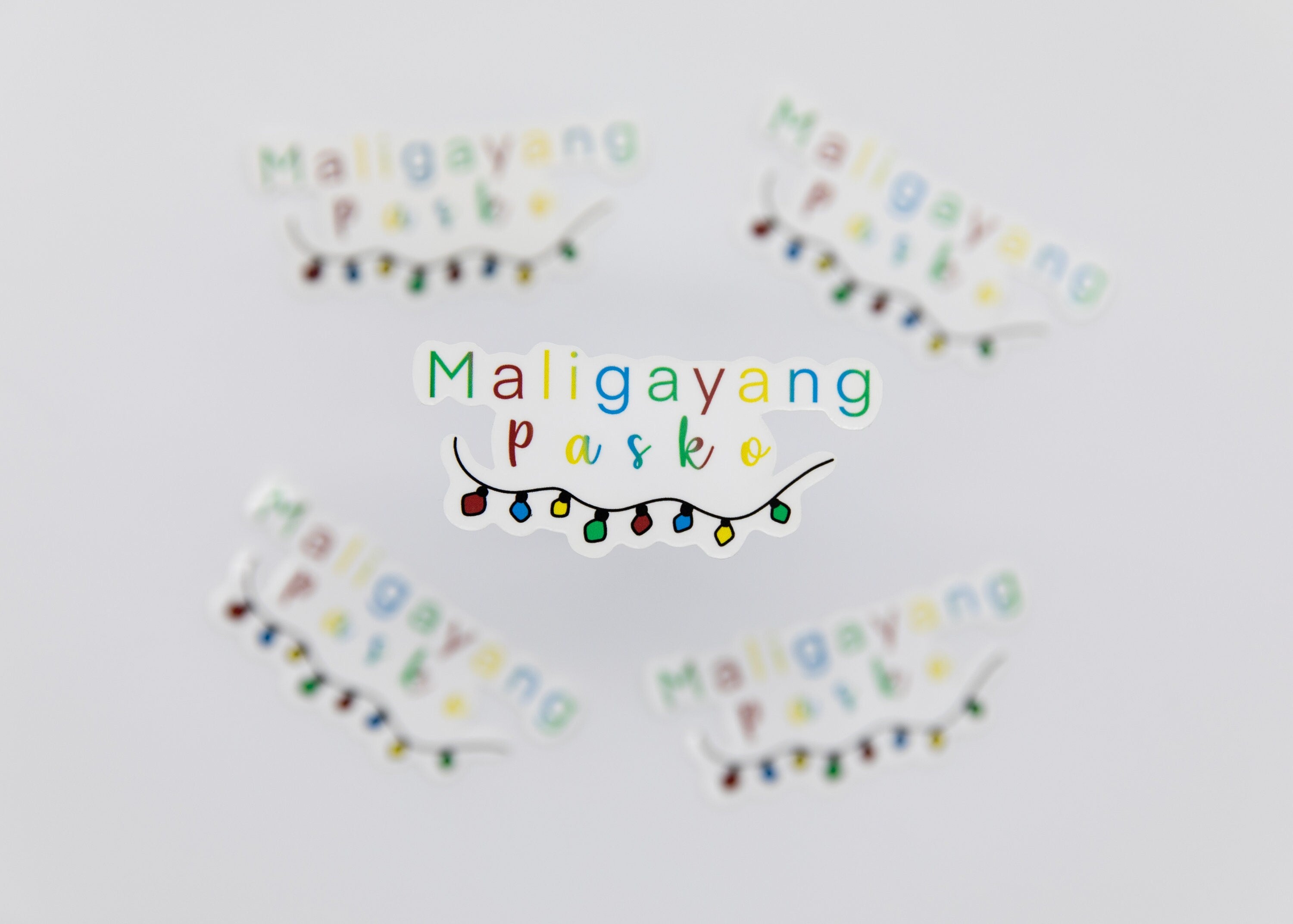 Mie Makes Maligayang Pasko Sticker, Christmas Lights, Philippines, Tradition, Filipino Sticker, Filipina Stickers, Christmas Sticker, Merry Christmas