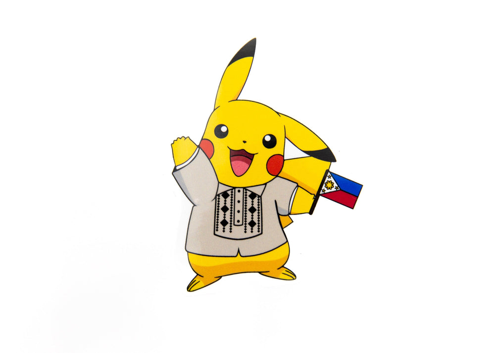 Pickachu Barong Sticker, Filipino, Pinoy, Philippines,, Filipina, Pinay, Weatherproof, Glossy,