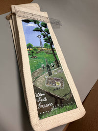 Fresno Souvenir-original handpainted 2-bottle wine bag