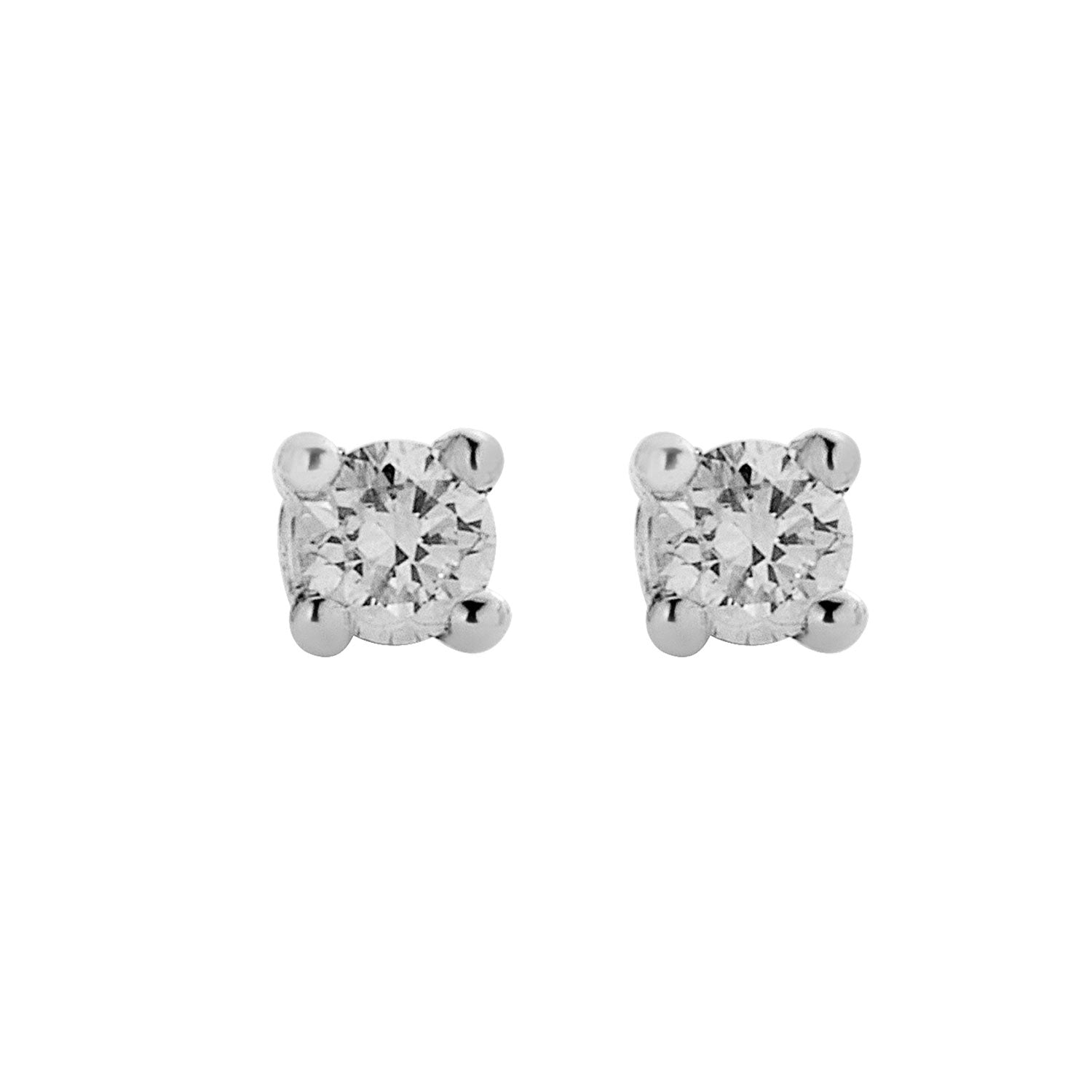 14K White Gold / 0.1 cttw / 2.3mm Customizable Diamond Stud Earrings