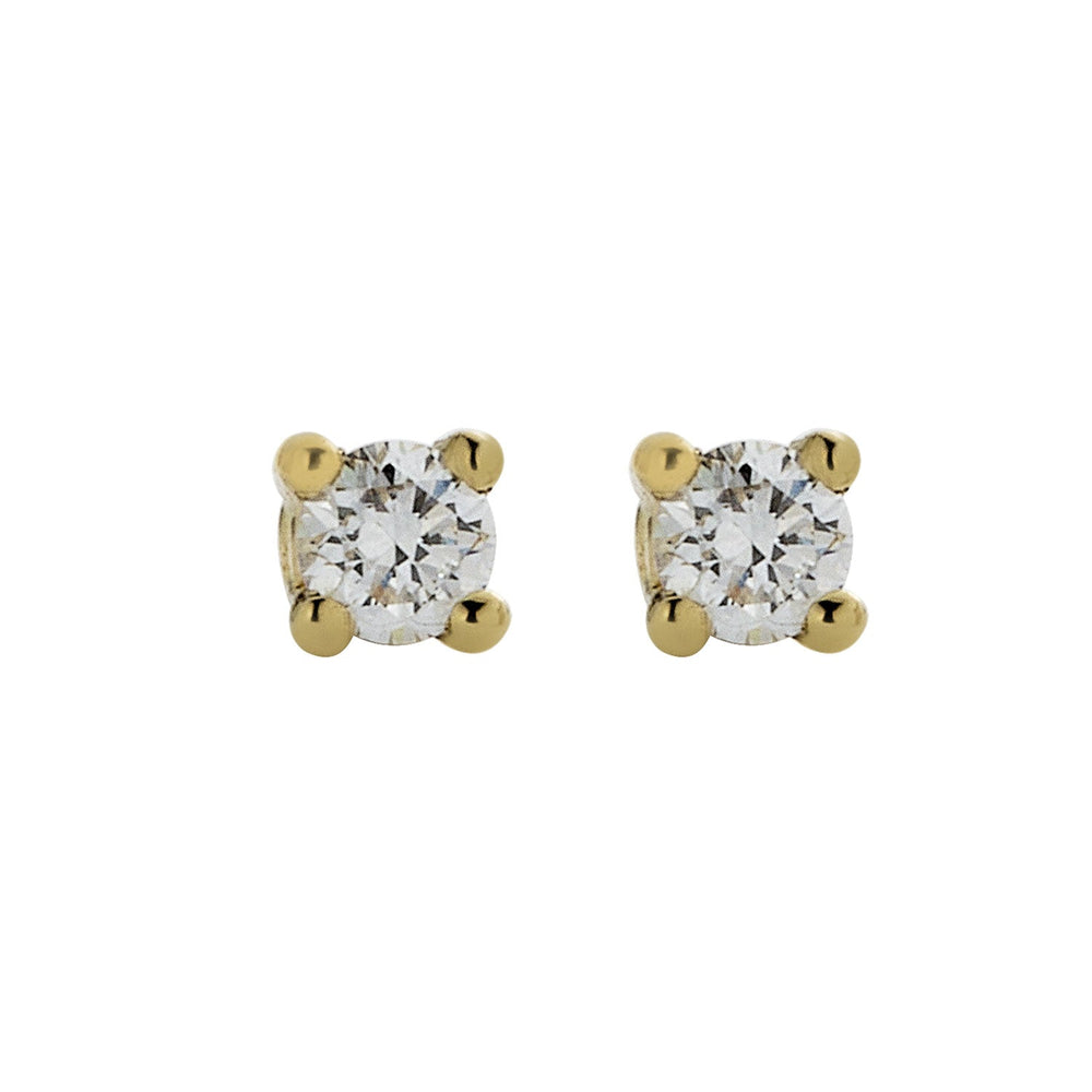 14K Yellow Gold / 0.1 cttw / 2.3mm Customizable Diamond Stud Earrings