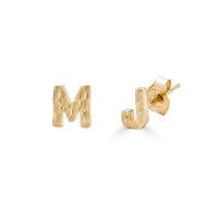 14K Yellow Gold / J Letra Initial Single Earring