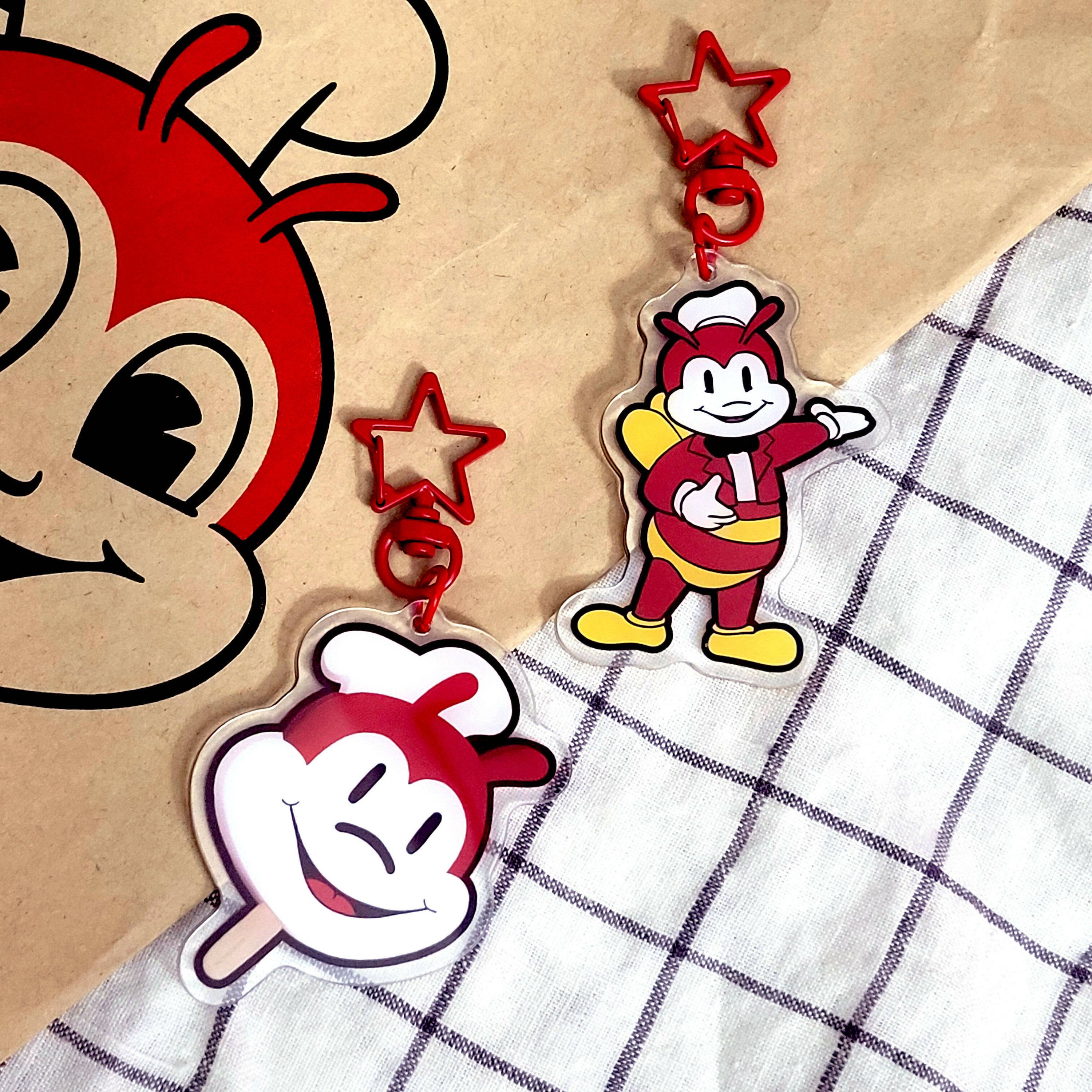 Red Jolly Bee Food Mascot Character Popsicle Keychain